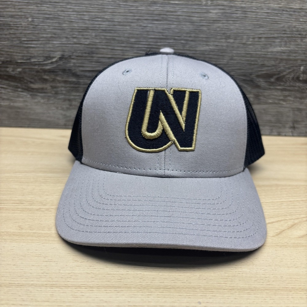 The Game Hat Cap Snap Back Mens One Size Gray Mesh Trucker UN Logo Baseball